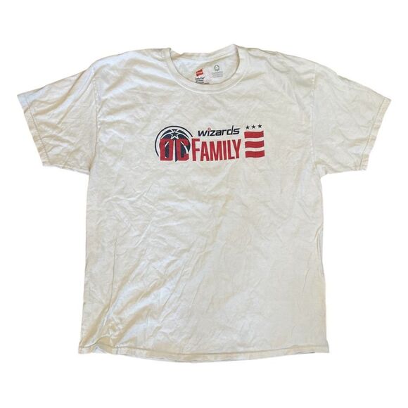 NBA Washington Wizards Basketball Graphic Tee White Red Blue Washington DC Famil - Picture 1 of 4